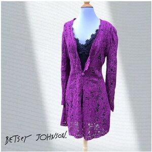 Betsey Johnson Vibrant Purple Lace Sweater